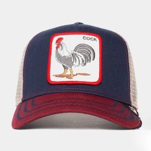 GOORIN BROS ALL AMERICAN ROOSTER TRUCKER HAT MENS HAT (BLUE/RED) NWT
